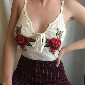 Rose embroidery top